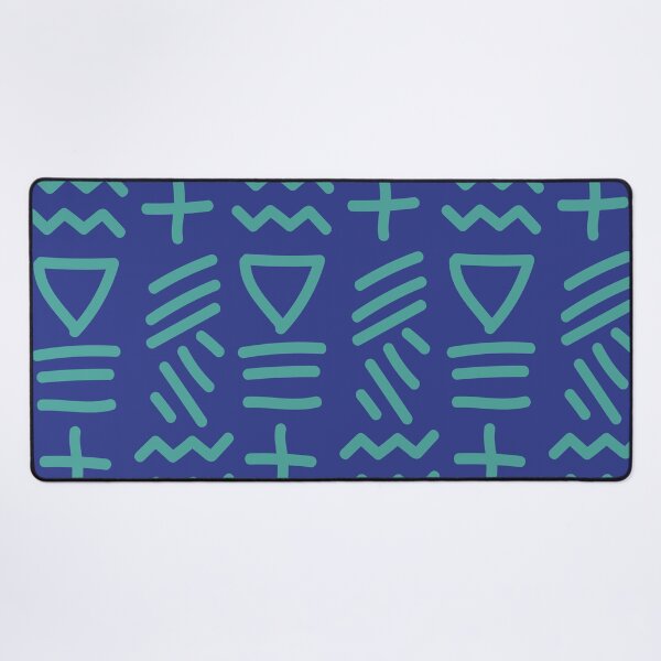 Item preview, African Bogolan Geometric Pattern - Lime green & Blue designed and sold by Wolagno.