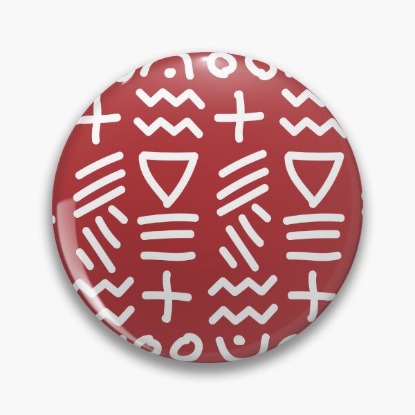 Item preview, African Bogolan Geometric Pattern - Lime white & red designed and sold by Wolagno.