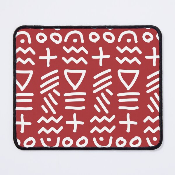 Item preview, African Bogolan Geometric Pattern - Lime white & red designed and sold by Wolagno.