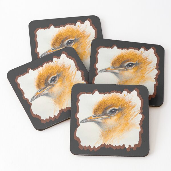 Item preview, Orange Songbird Watercolor Art / Expressive Bird Portrait / Wildlife Illustration designed and sold by TestudoDesign.