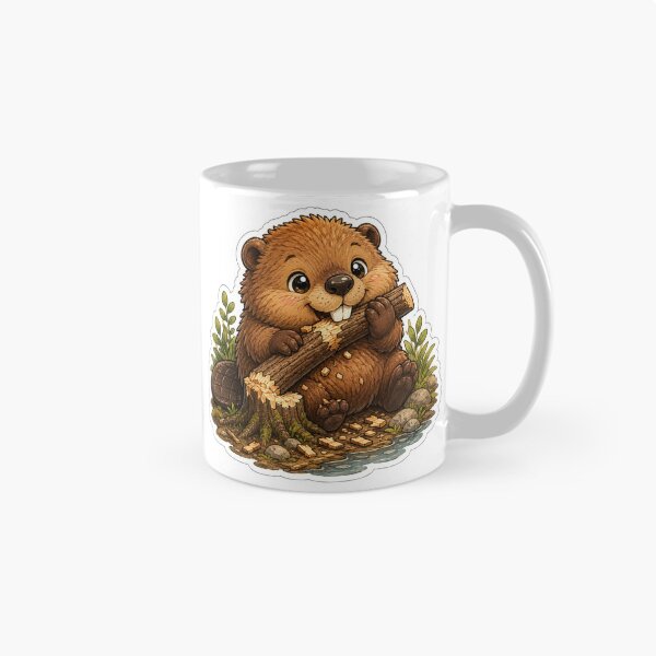 Item preview, Hardworking Beaver with Wooden Log designed and sold by InkPixell.