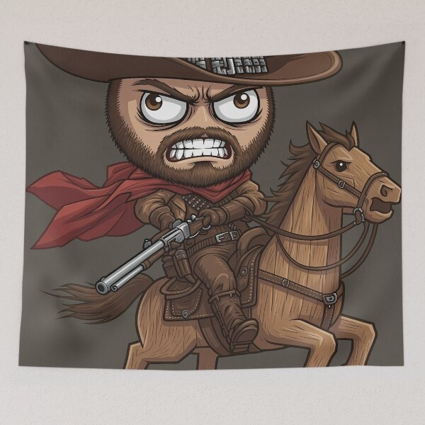Item preview, Raging Gunslinging Cowboy designed and sold by Based Originals.