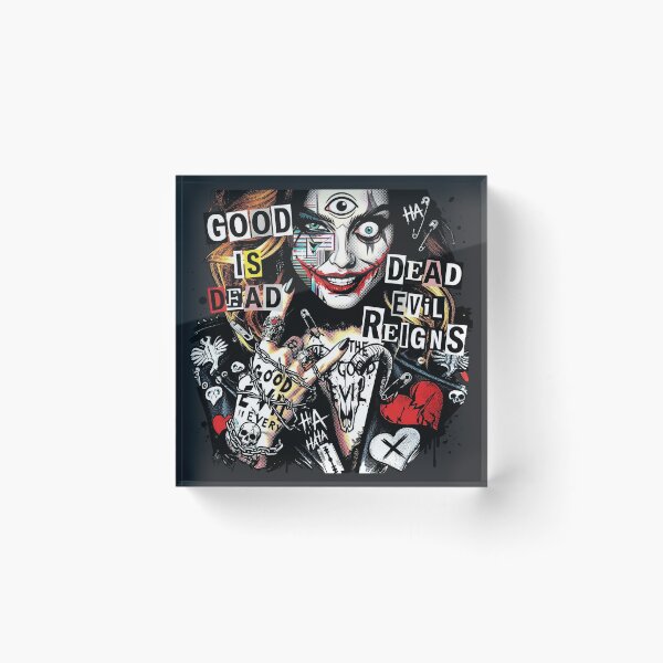 Item preview, Crazy Harlequin Woman Newspaper Collage designed and sold by Voodoo Store Paranormal Collections.