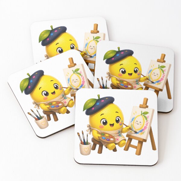 Item preview, Cute Artist Lemon Kawaii Sticker | Creative Fruit Character designed and sold by NakottaFashion.