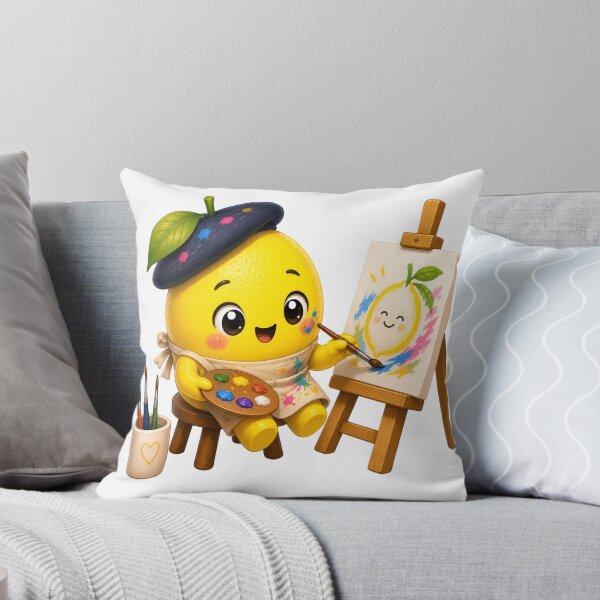 Item preview, Cute Artist Lemon Kawaii Sticker | Creative Fruit Character designed and sold by NakottaFashion.
