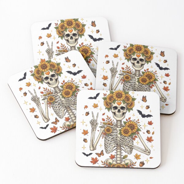 Item preview, Sunflower Skeleton Peace Sign Autumn Fall Floral Graphic designed and sold by raedattia.