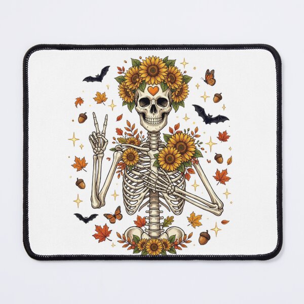 Item preview, Sunflower Skeleton Peace Sign Autumn Fall Floral Graphic designed and sold by raedattia.