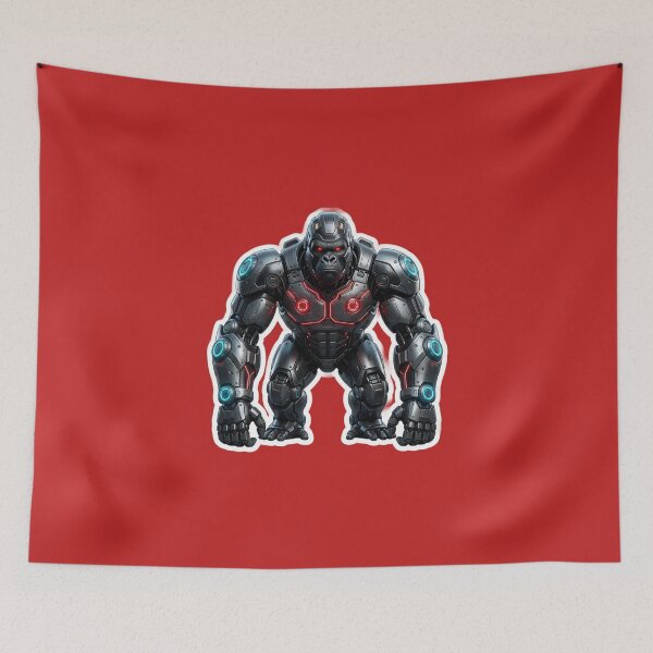 Item preview, Cybernetic Gorilla Sticker 4 | Futuristic Robot Ape | Sci-Fi Mecha Gorilla | AI Android Beast | Cyberpunk Robot Animal Art designed and sold by Bhaskar Digital Art.