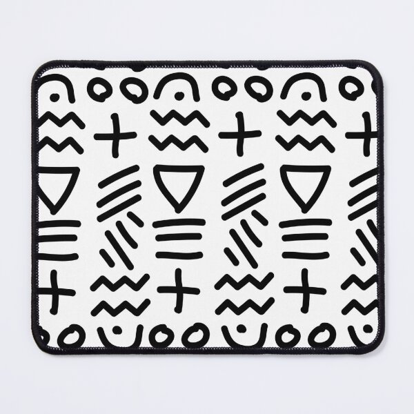 Item preview, African Bogolan Geometric Pattern - Lime Black & white designed and sold by Wolagno.
