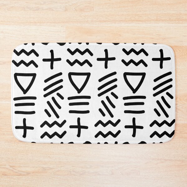 Item preview, African Bogolan Geometric Pattern - Lime Black & white designed and sold by Wolagno.