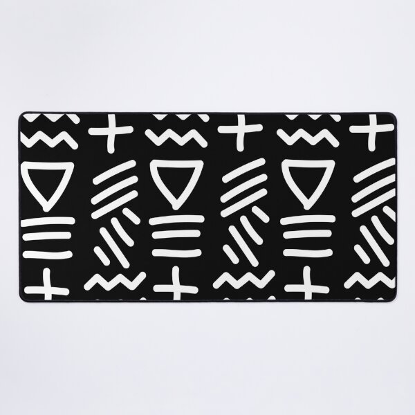 Item preview, African Bogolan Geometric Pattern - Lime White & Black designed and sold by Wolagno.