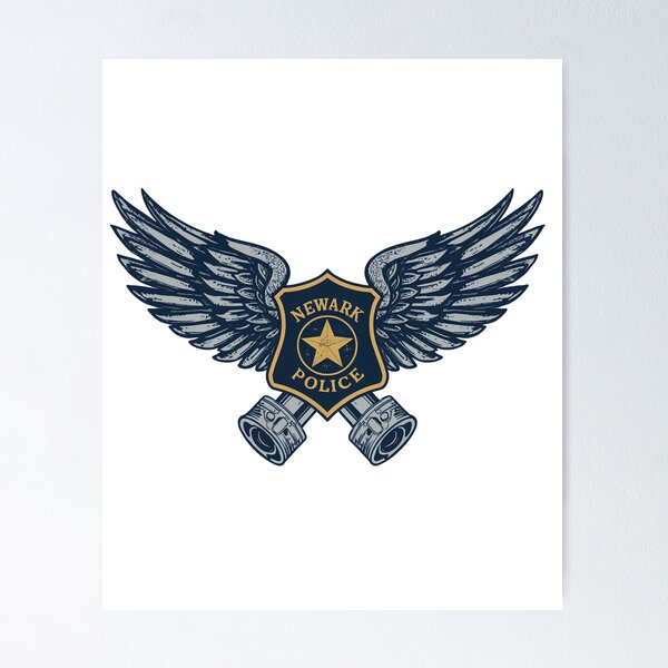 Item preview, Newark Police Eagle Badge T-Shirt, Police Officer Gift, Law Enforcement Support Graphic Tee designed and sold by pawsome purrfect.