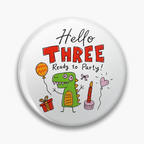 Item preview, Hello Three Ready to Party 3rd Birthday Cute Dinosaur Kids T-Shirt | Three-Rex Toddler Dino Party 3 Year Old Birthday Boy Girl Gift designed and sold by illeN-Art-World.