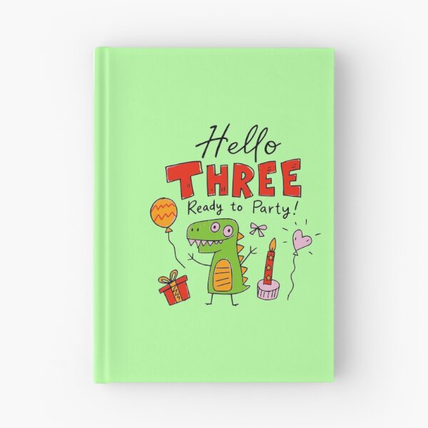 Item preview, Hello Three Ready to Party 3rd Birthday Cute Dinosaur Kids T-Shirt | Three-Rex Toddler Dino Party 3 Year Old Birthday Boy Girl Gift designed and sold by illeN-Art-World.
