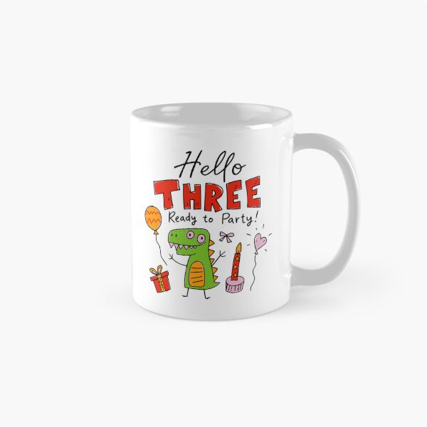 Item preview, Hello Three Ready to Party 3rd Birthday Cute Dinosaur Kids T-Shirt | Three-Rex Toddler Dino Party 3 Year Old Birthday Boy Girl Gift designed and sold by illeN-Art-World.