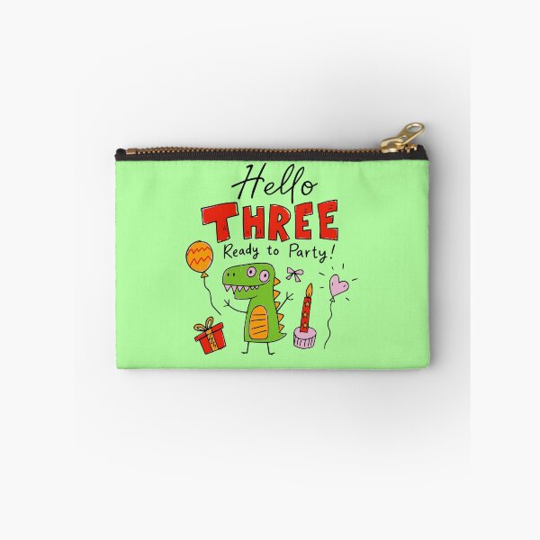 Item preview, Hello Three Ready to Party 3rd Birthday Cute Dinosaur Kids T-Shirt | Three-Rex Toddler Dino Party 3 Year Old Birthday Boy Girl Gift designed and sold by illeN-Art-World.
