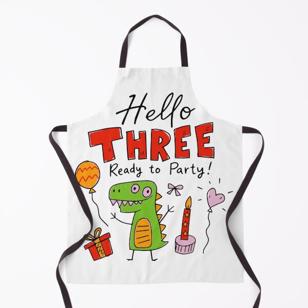 Item preview, Hello Three Ready to Party 3rd Birthday Cute Dinosaur Kids T-Shirt | Three-Rex Toddler Dino Party 3 Year Old Birthday Boy Girl Gift designed and sold by illeN-Art-World.