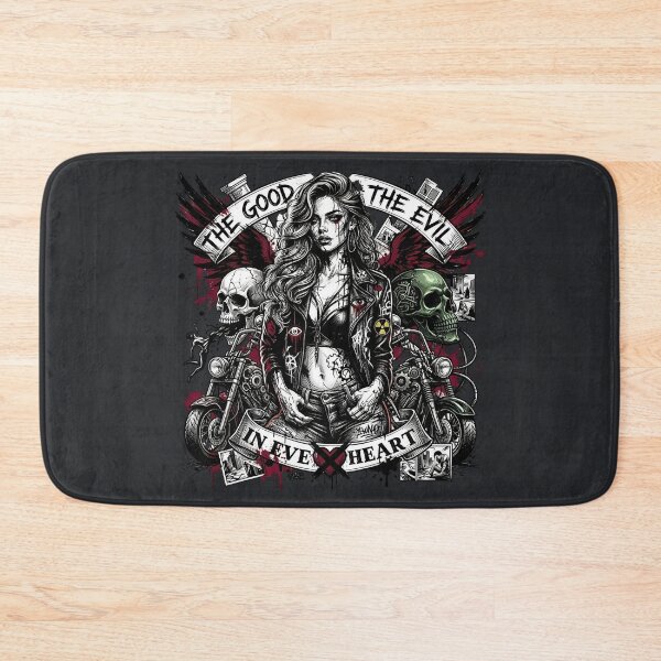 Item preview, Gothic Biker Woman Skull Collage designed and sold by Voodoo Store Paranormal Collections.