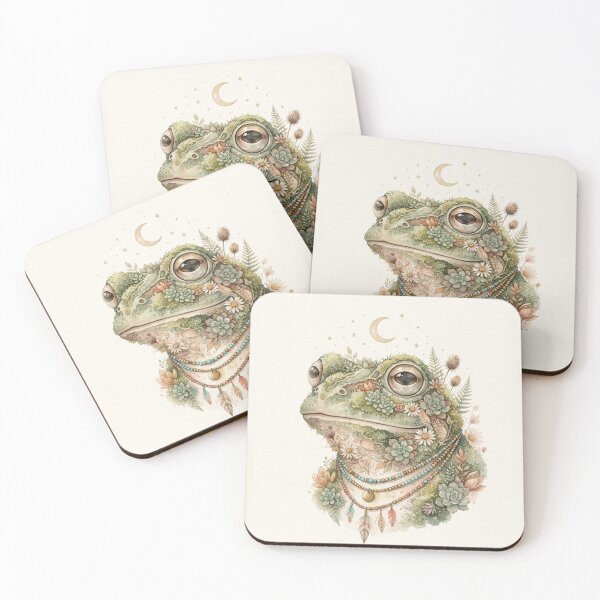 Item preview, Boho Botanical Frog Whimsical Watercolor Art Print designed and sold by TheMinimalFrame.