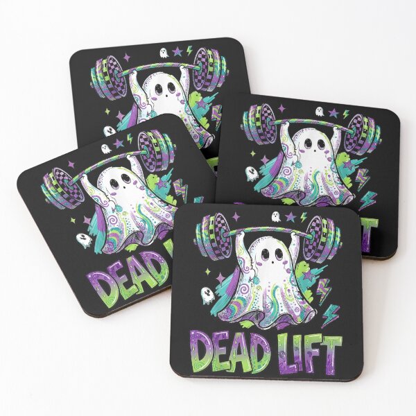 Item preview, Dead Lift Cute Ghost Weightlifting Funny Halloween Gym Fitness Motivation Design designed and sold by DaphoLatara.