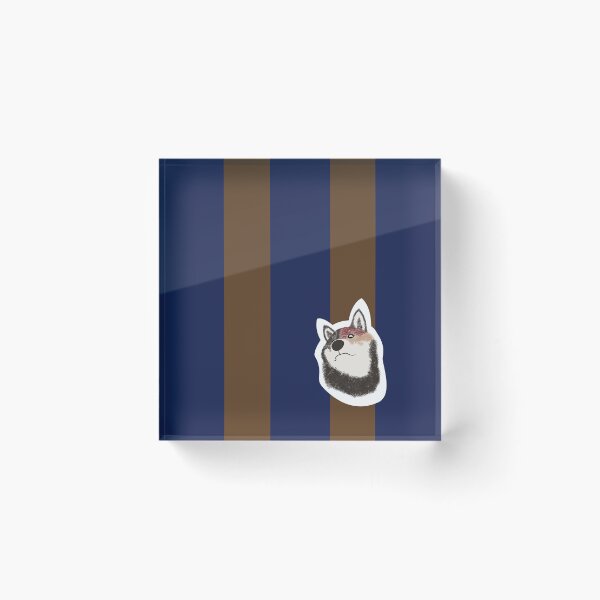 Item preview, Thick stripe (navy, brown) with Shiba Inu designed and sold by ShibaCruise-On.