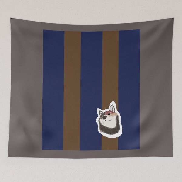 Item preview, Thick stripe (navy, brown) with Shiba Inu designed and sold by ShibaCruise-On.