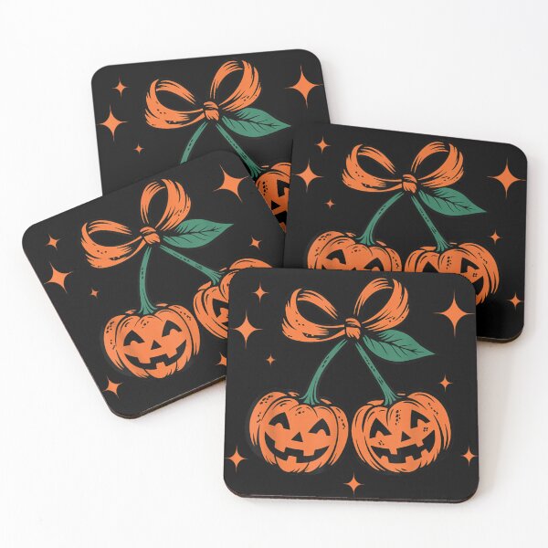 Item preview, Cute Jack O Lantern Pumpkin Cherries Funny Halloween Autumn Harvest Aesthetic designed and sold by DaphoLatara.