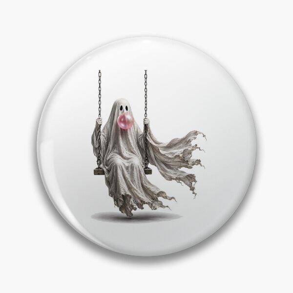 Item preview, Cute Ghost Blowing Bubble Gum Swinging Spooky Halloween Aesthetic Fun Decor designed and sold by DaphoLatara.