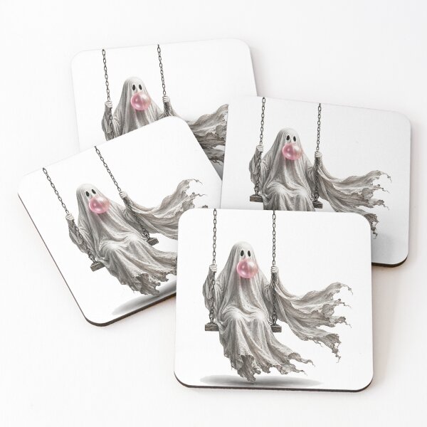 Item preview, Cute Ghost Blowing Bubble Gum Swinging Spooky Halloween Aesthetic Fun Decor designed and sold by DaphoLatara.
