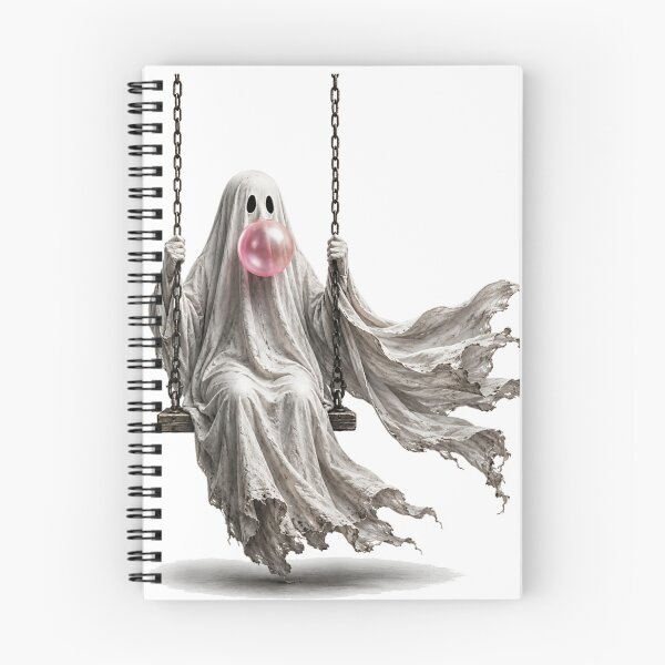 Item preview, Cute Ghost Blowing Bubble Gum Swinging Spooky Halloween Aesthetic Fun Decor designed and sold by DaphoLatara.