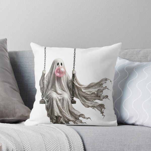 Item preview, Cute Ghost Blowing Bubble Gum Swinging Spooky Halloween Aesthetic Fun Decor designed and sold by DaphoLatara.