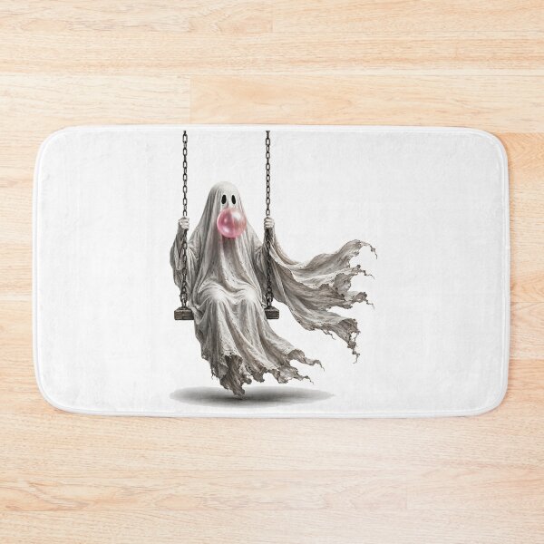 Item preview, Cute Ghost Blowing Bubble Gum Swinging Spooky Halloween Aesthetic Fun Decor designed and sold by DaphoLatara.