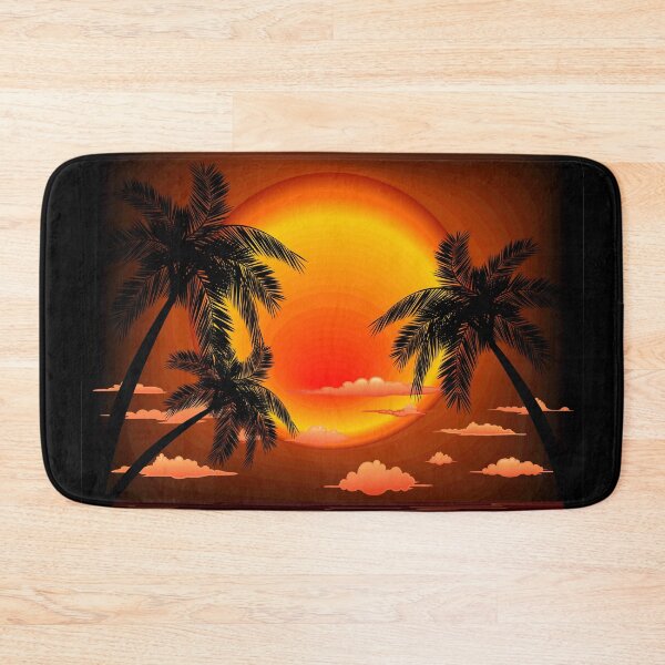Item preview, Warm Topical Sunset with Palm Trees designed and sold by BluedarkArt.