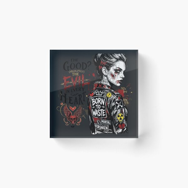 Item preview, Punk Woman Leather Jacket Collage designed and sold by Voodoo Store Paranormal Collections.