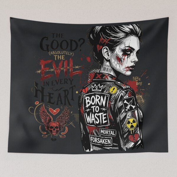 Item preview, Punk Woman Leather Jacket Collage designed and sold by Voodoo Store Paranormal Collections.