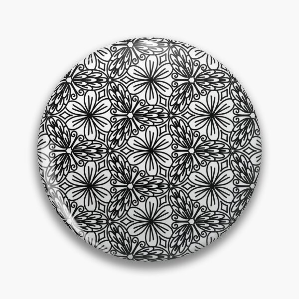 Artikelvorschau, Aufwendiges schwarzes florales Mosaikmuster entworfen und verkauft von Sasitee.