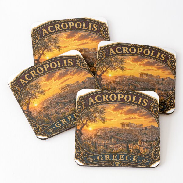 Item preview, Acropolis Greece Vintage Travel Badge Sticker | Parthenon Athens Retro Landmark Souvenir designed and sold by DreamPaw Studio.
