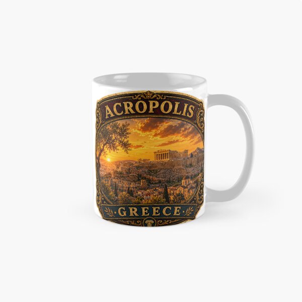 Item preview, Acropolis Greece Vintage Travel Badge Sticker | Parthenon Athens Retro Landmark Souvenir designed and sold by DreamPaw Studio.