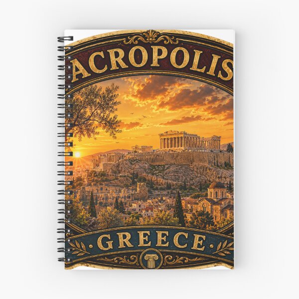 Item preview, Acropolis Greece Vintage Travel Badge Sticker | Parthenon Athens Retro Landmark Souvenir designed and sold by DreamPaw Studio.