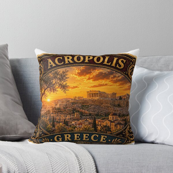 Item preview, Acropolis Greece Vintage Travel Badge Sticker | Parthenon Athens Retro Landmark Souvenir designed and sold by DreamPaw Studio.
