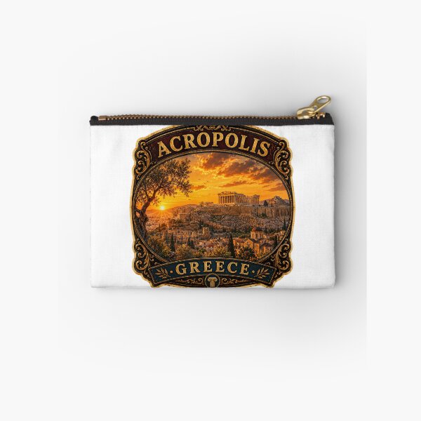 Item preview, Acropolis Greece Vintage Travel Badge Sticker | Parthenon Athens Retro Landmark Souvenir designed and sold by DreamPaw Studio.