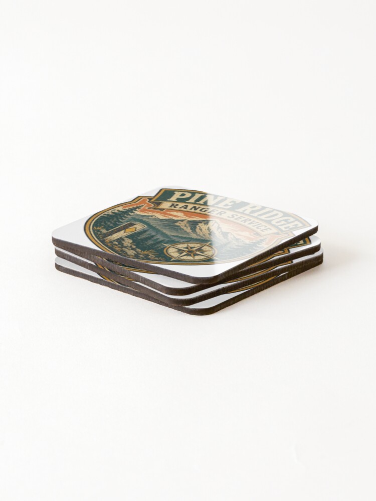 Thumbnail 4 of 5, Coasters (Set of 4), Pine Ridge Ranger Service designed and sold by alexrow.