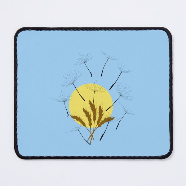 Item preview, Dandelion Seeds Flying over Wheat Field & Golden Sun — Botanical Nature Art designed and sold by CreativeArtistL.