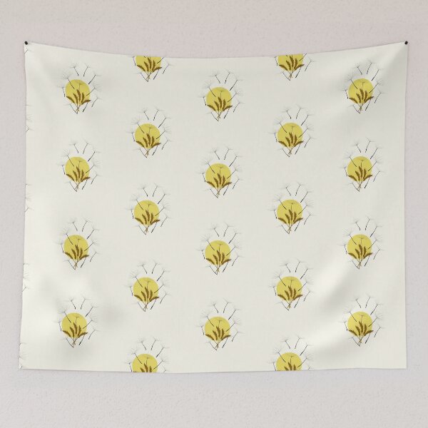 Item preview, Dandelion Seeds Flying over Wheat Field & Golden Sun — Botanical Nature Art designed and sold by CreativeArtistL.