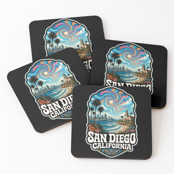 Item preview, San Diego California United States Travel Trippy Art designed and sold by TomFrontierArt.