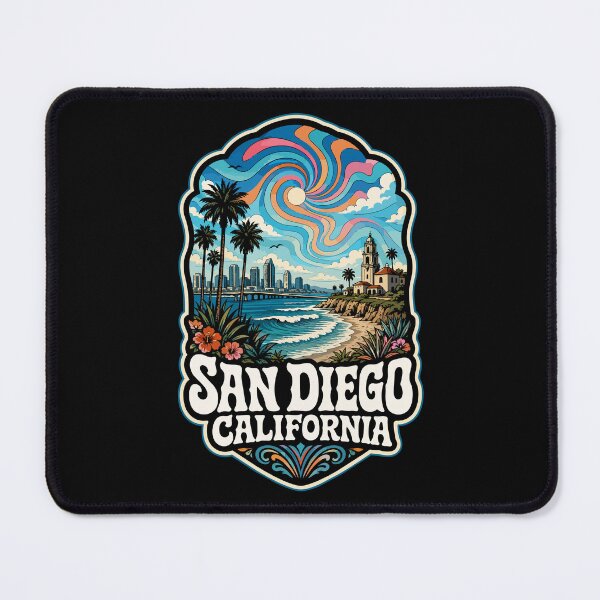 Item preview, San Diego California United States Travel Trippy Art designed and sold by TomFrontierArt.