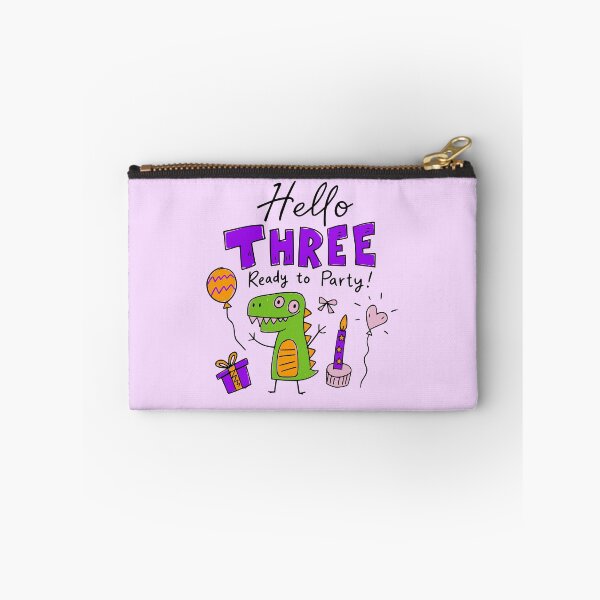 Item preview, Hello Three Ready to Party Cute Pastel Dinosaur 3rd Birthday designed and sold by illeN-Art-World.