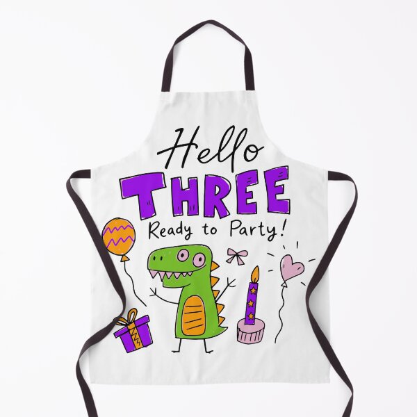 Item preview, Hello Three Ready to Party Cute Pastel Dinosaur 3rd Birthday designed and sold by illeN-Art-World.