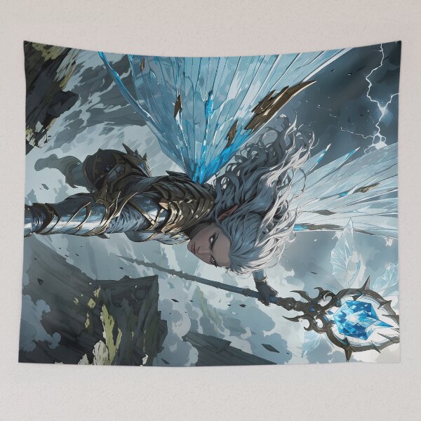 Item preview, Storm Fairy Warrior Epic Fantasy With Wind Magic designed and sold by BorgSpareParts.