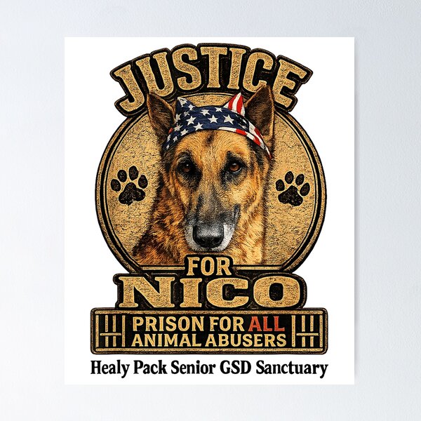 Item preview, Justice For Nico Animal Rescue Dog Vintage Awareness designed and sold by cerima.
